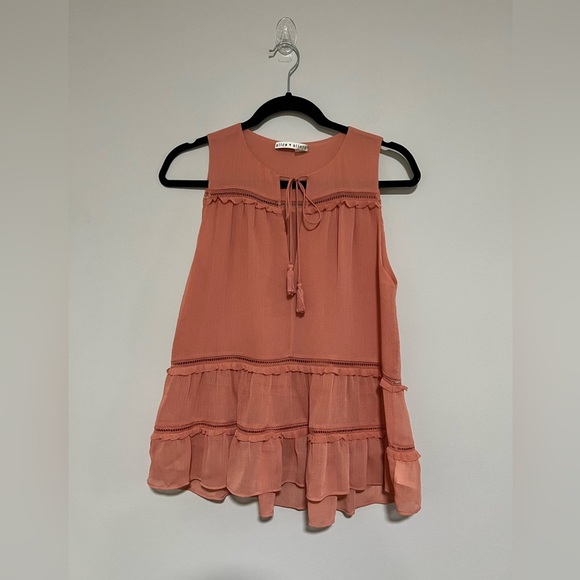 Alice+Olivia Massie Feminine Flowy Boho Sleeveless Top Size XS - Picture 1 of 10